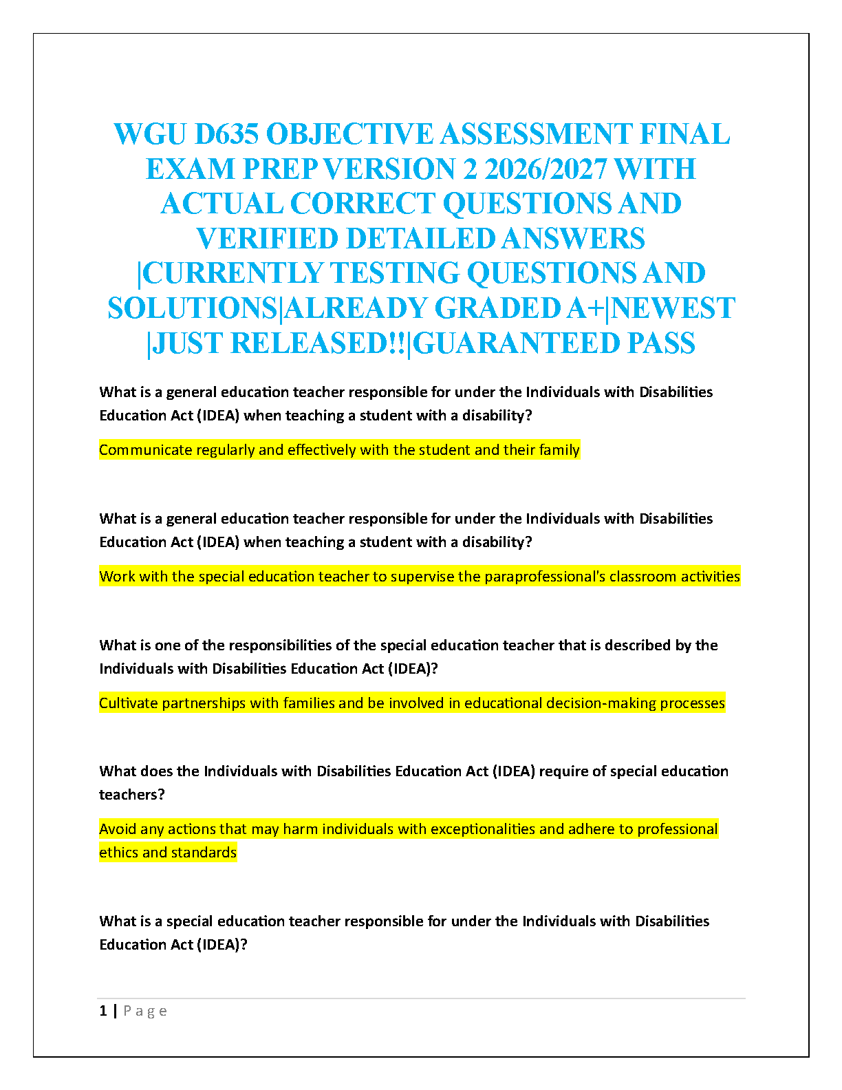 WGU D635 Exam Prep V2: A+ Graded Test Bank with Verified Answers