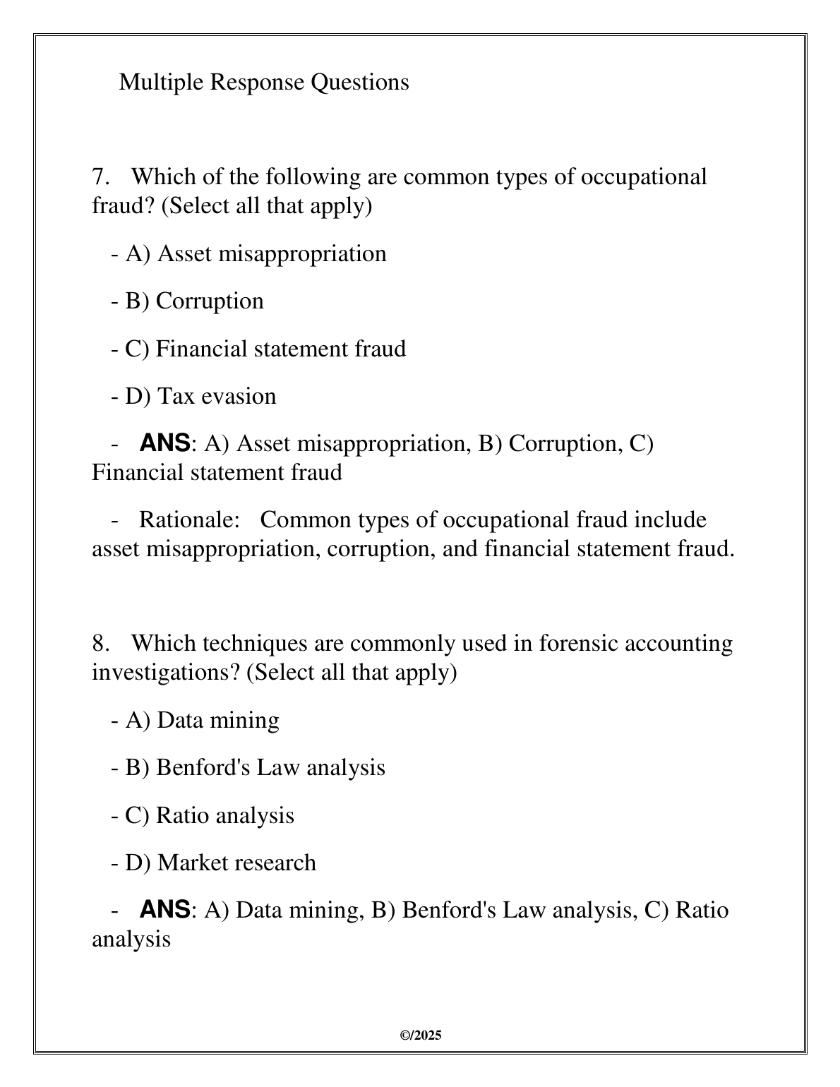 WGU C254 Fraud and Forensic Accounting Test Bank 2025 IMG-1
