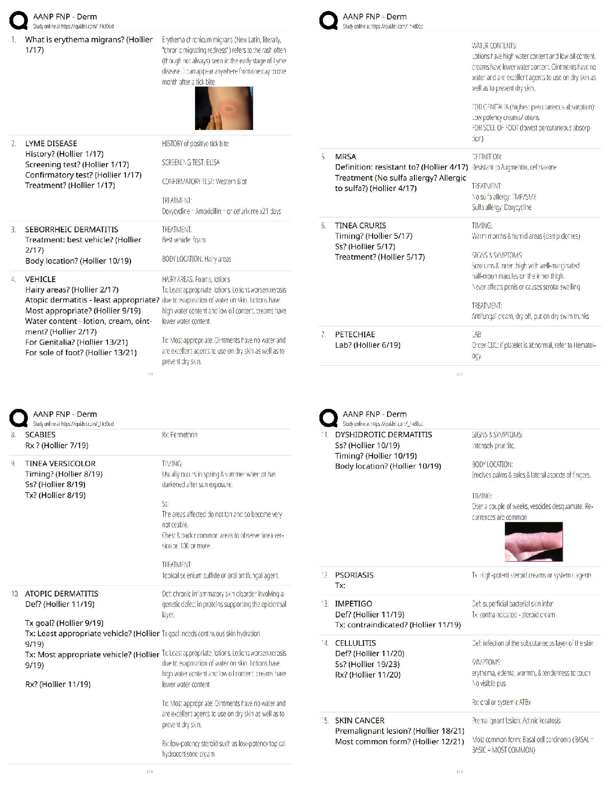 Dermatology NP Board Exam Review Notes 2026/27 | Hollier IMG-1