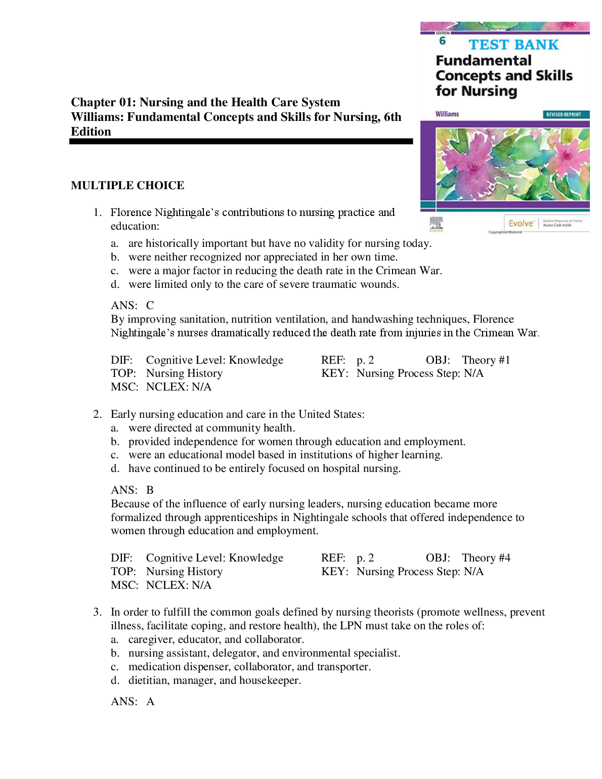 Williams Nursing Test Bank 2026/27 Exam Prep