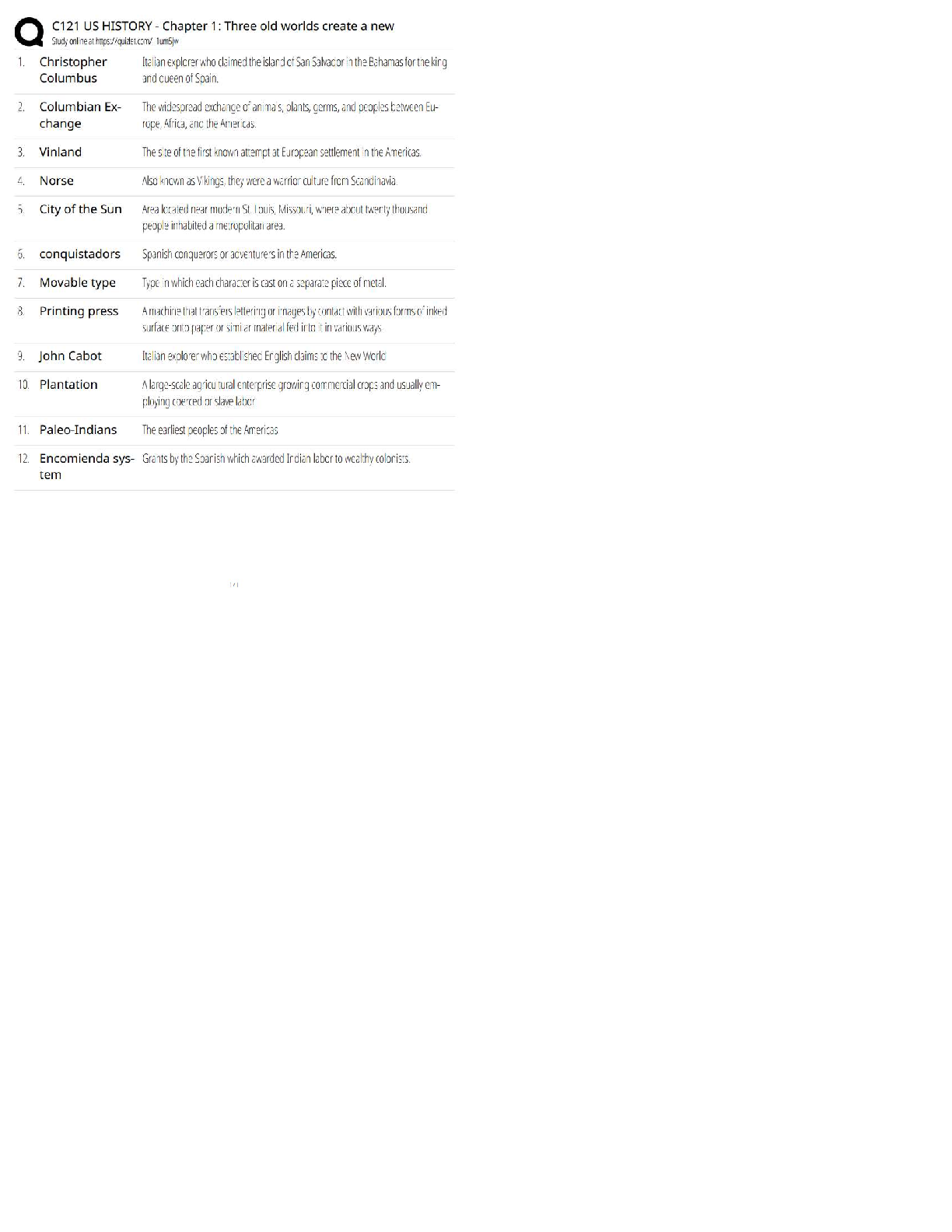 WGU C121 US History Ch 1 Study Guide IMG-1