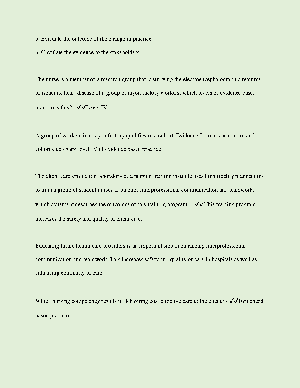 WGU CACI Nursing Exam Prep: EBP and Pain Management Q&A