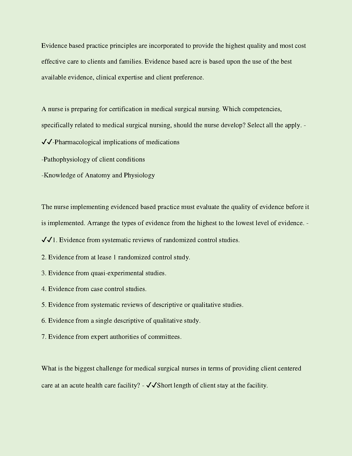 WGU CACI Nursing Exam Prep: EBP and Pain Management Q&A IMG-3