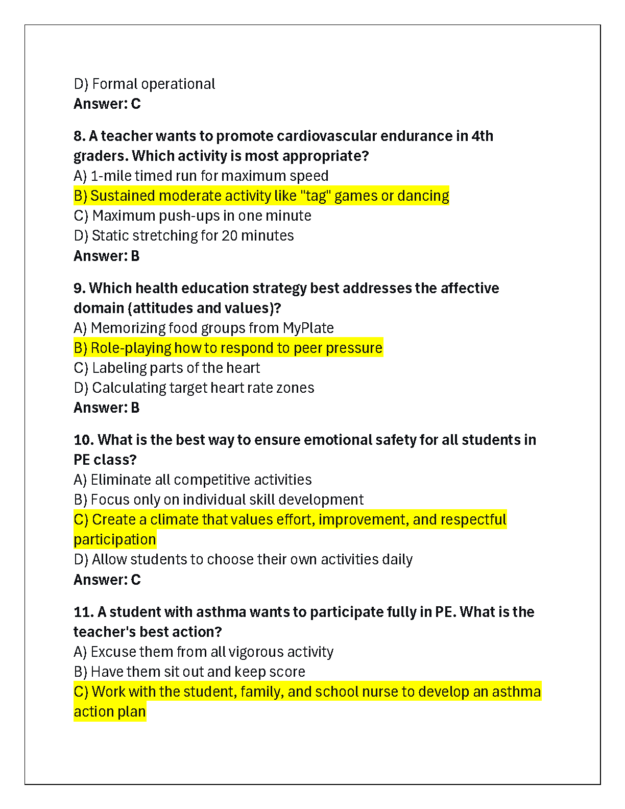WGU D694 Elementary Health PE Methods OA Study Guide 2025 IMG-3