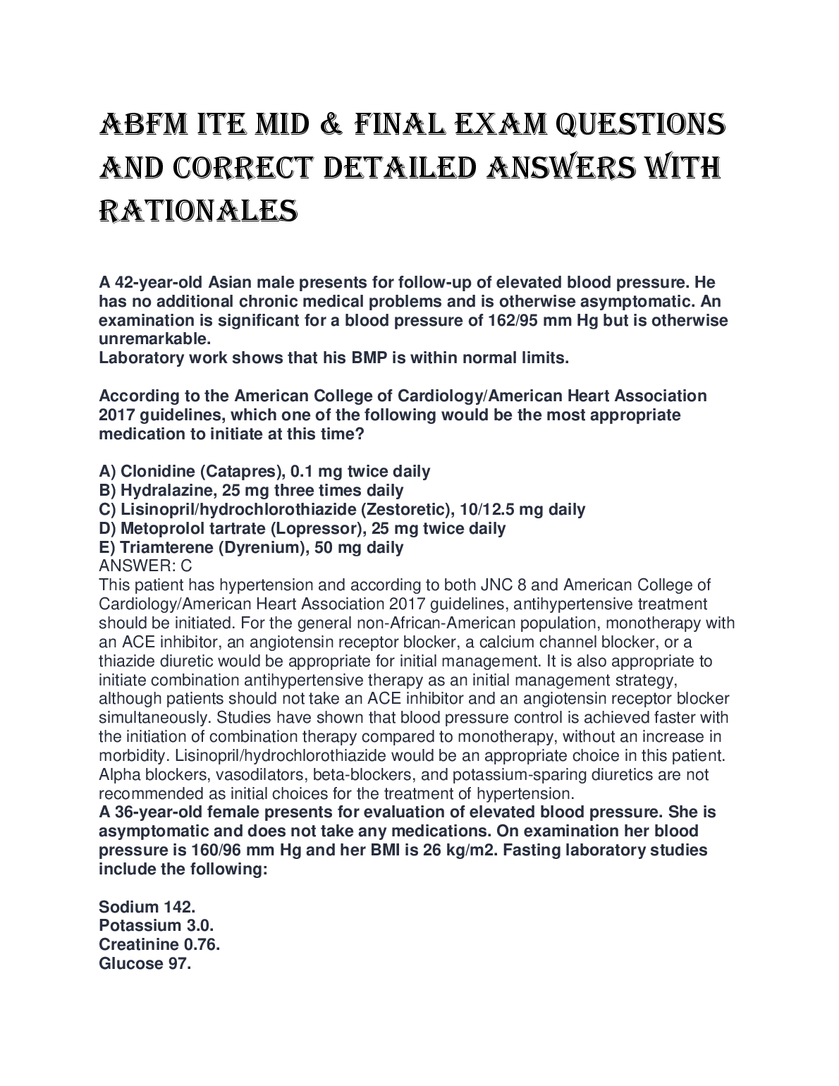 ABFM ITE Exam Q&A 2026/27: Full Rationales Guide