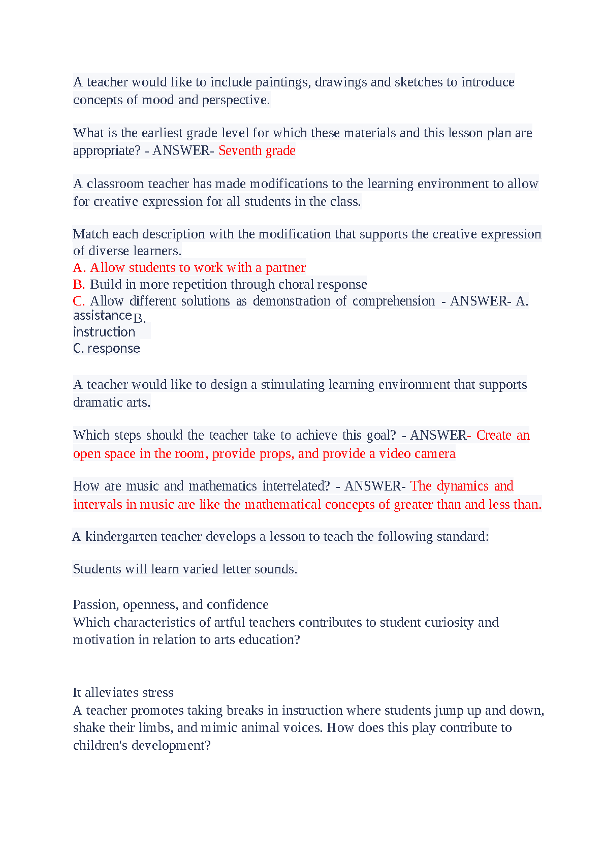 WGU C105 Intro to Arts OA Exam Guide 2025: Questions & Answers IMG-3