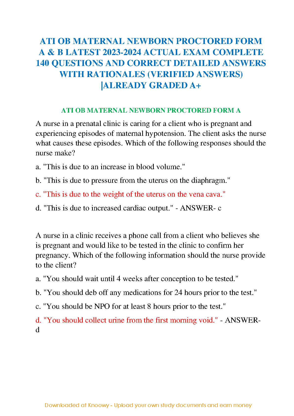 ATI RN Maternal Newborn Exam Prep 2025/2026 Guide Forms A & B IMG-1