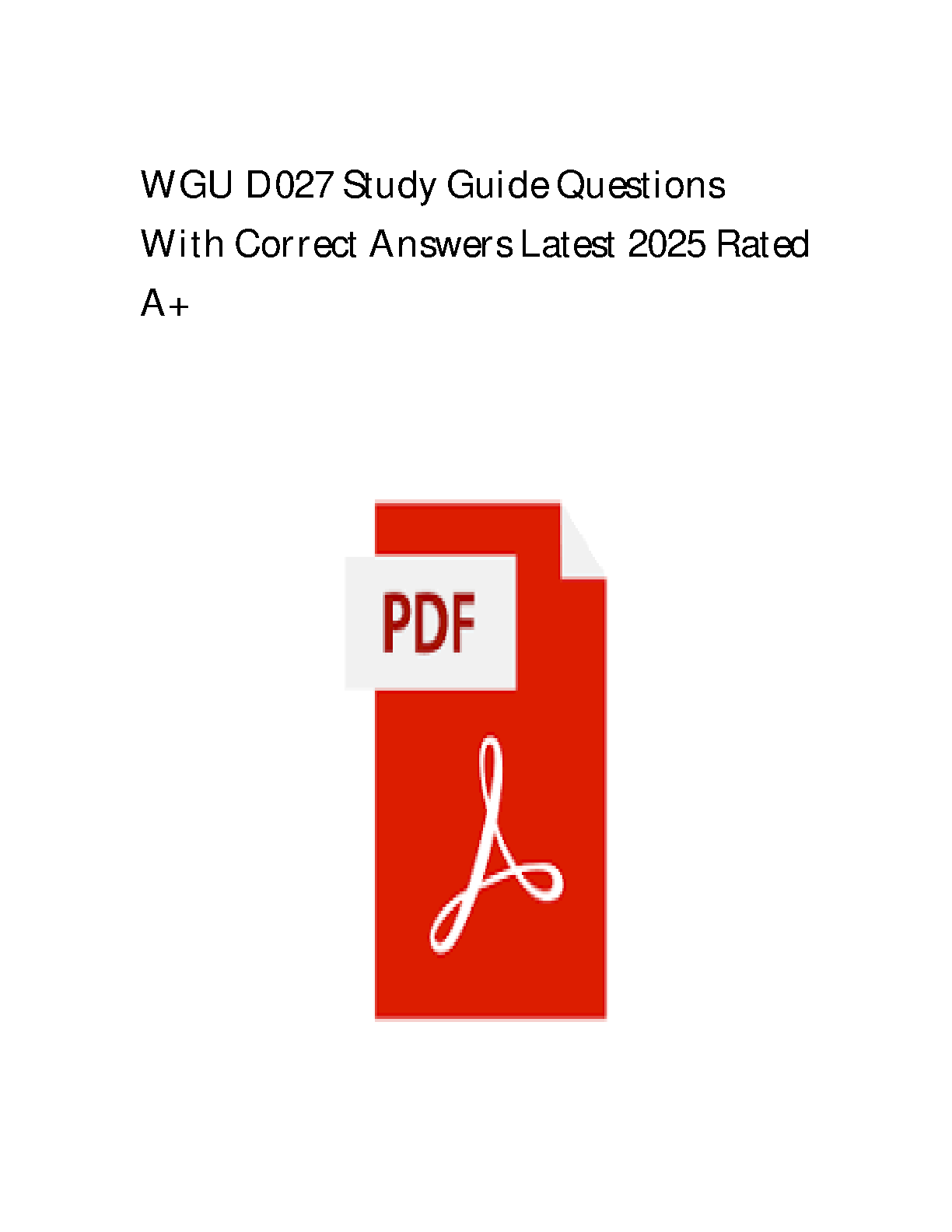 WGU D027 Pathophysiology Test Bank 2025 IMG-1