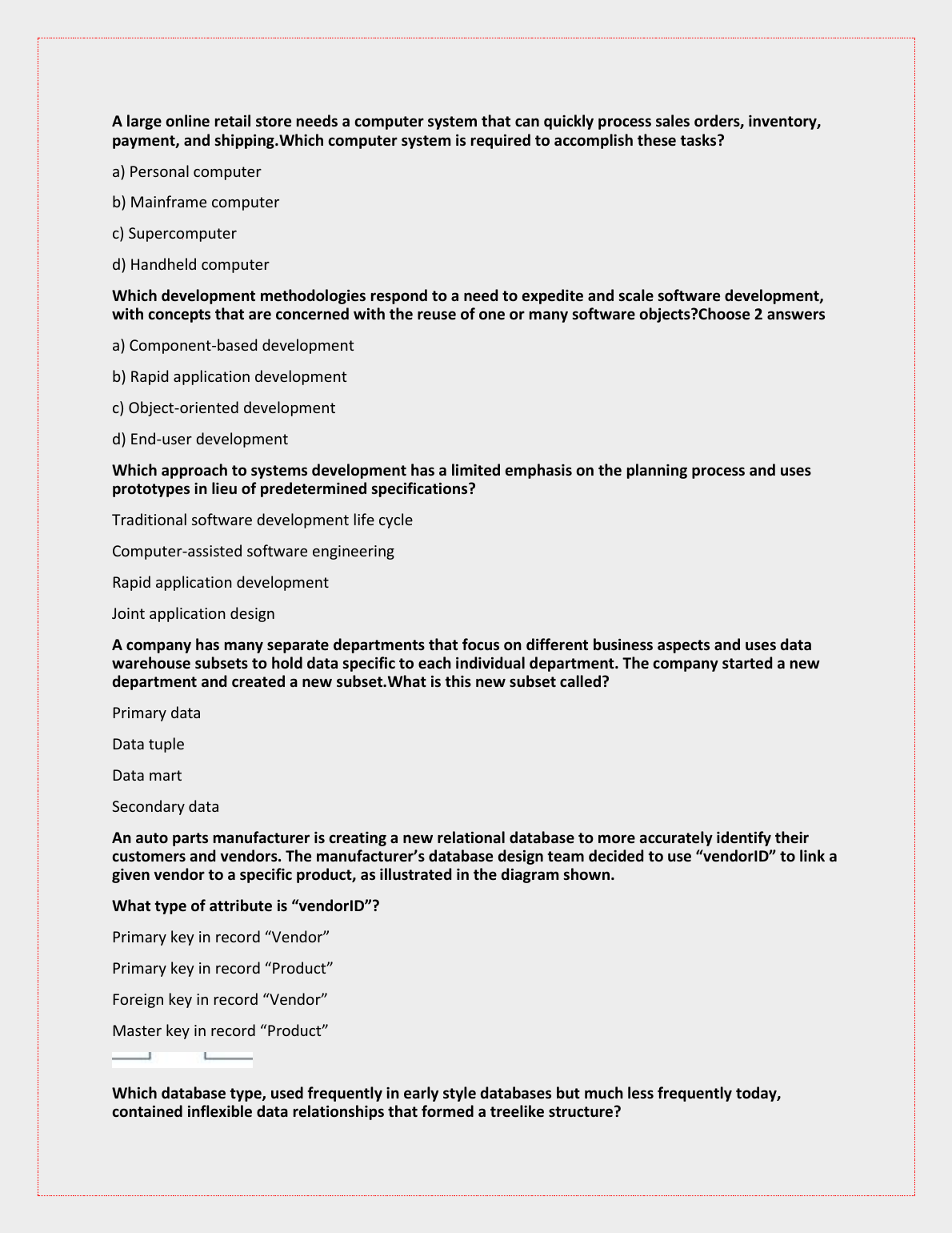 WGU C724 Pre-Assessment Study Guide Q&A
