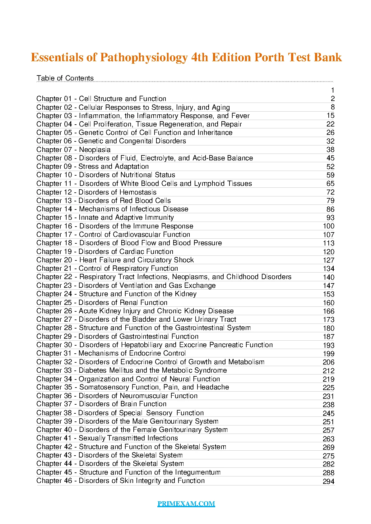 Pathophysiology 4e Test Bank Porth 2026/27 Exam Prep IMG-1