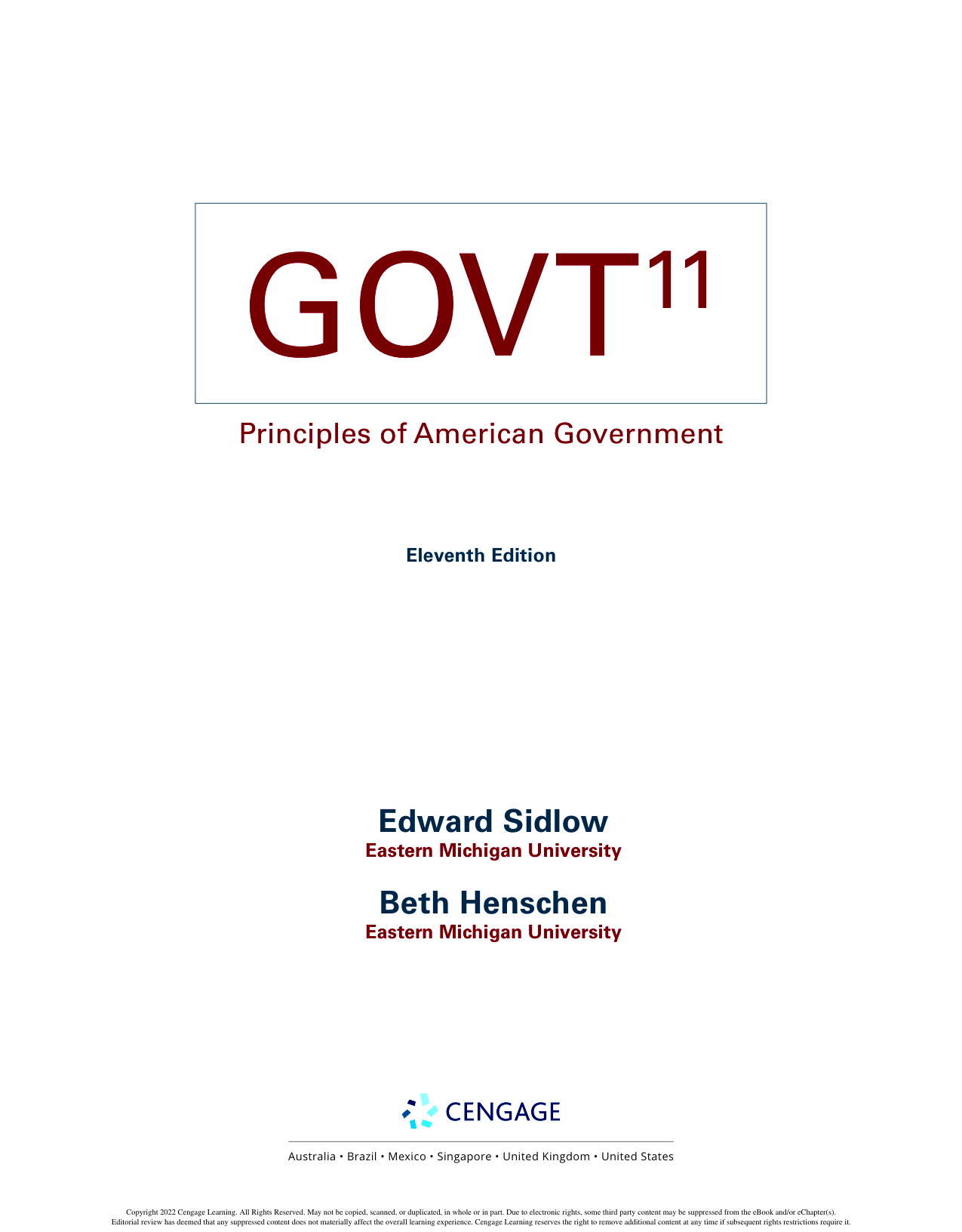 Principles of American Government, 11th Edition