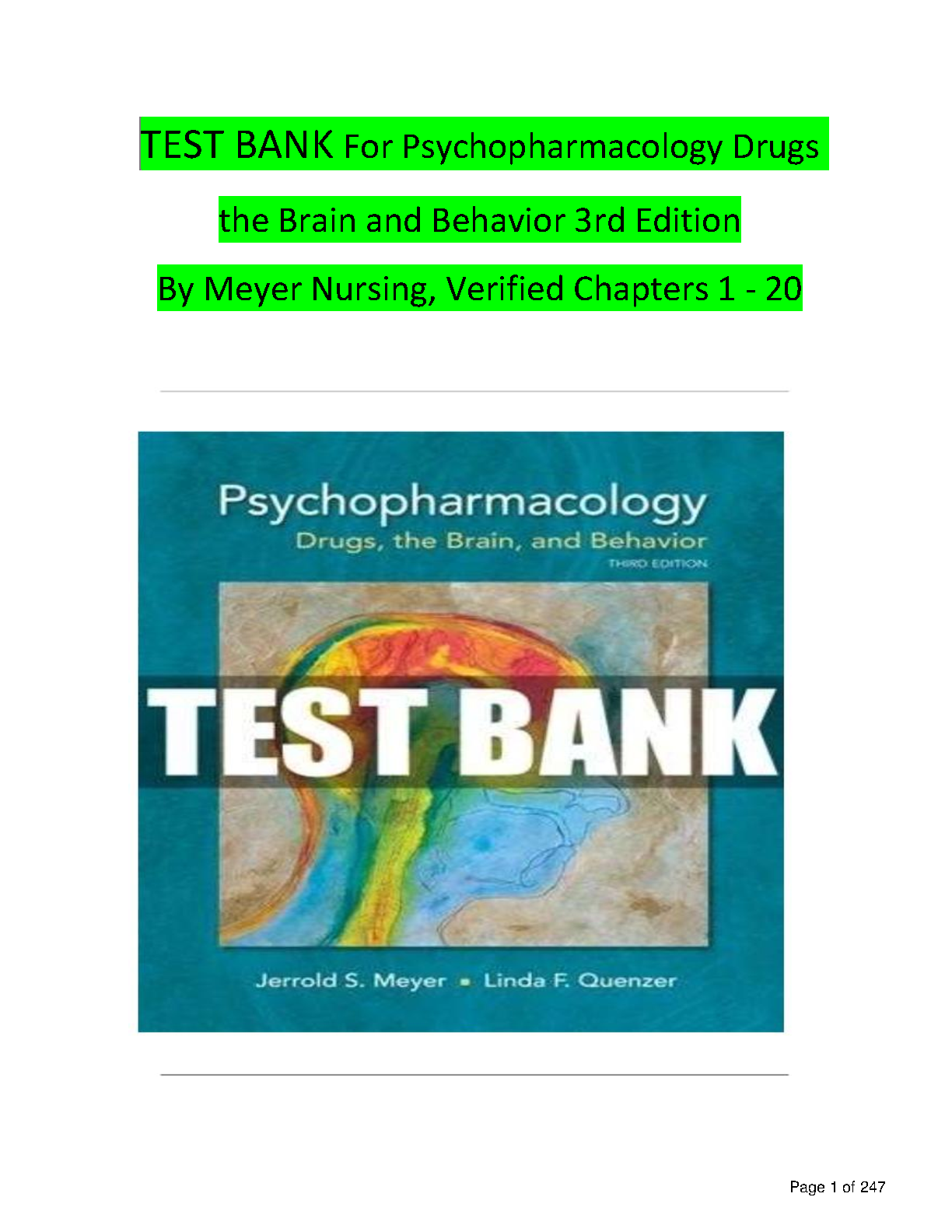 Psychopharmacology Drugs the Brain and Behavior 3rd Edition IMG-1