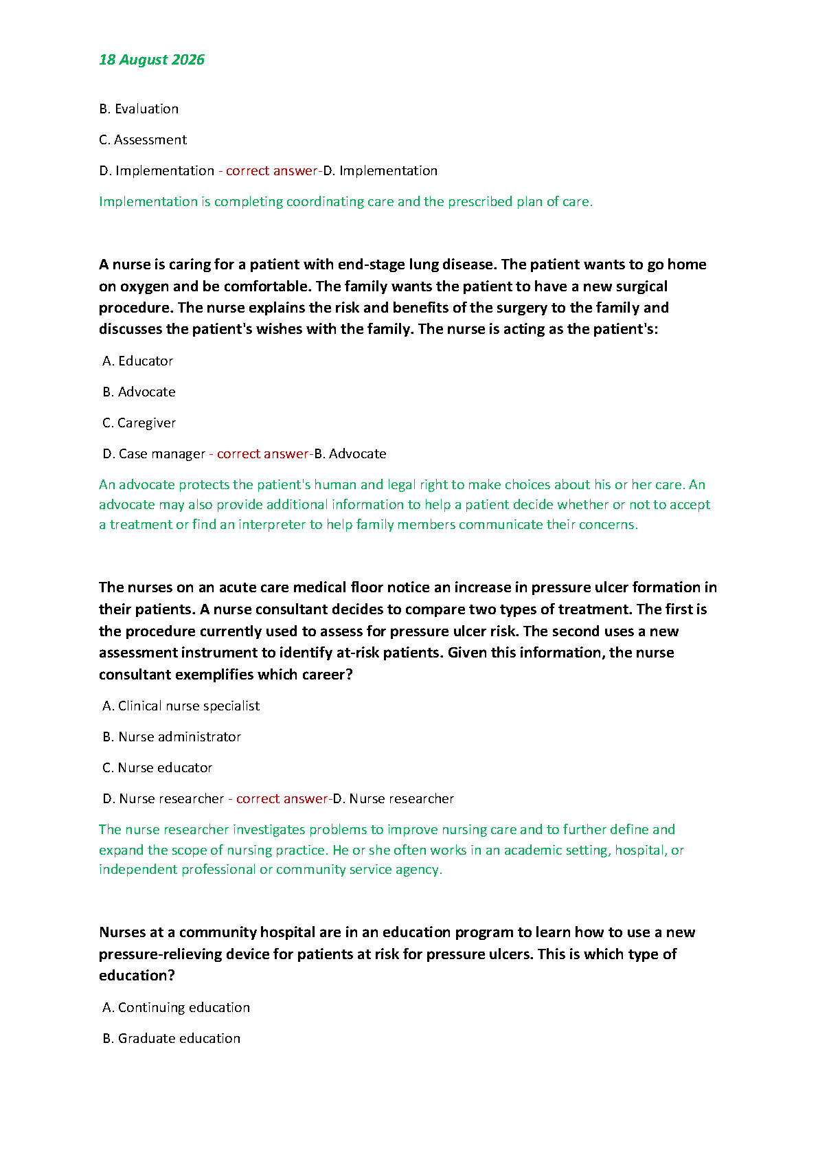 NR 222 Nursing Fundamentals Test Bank 2026-2027