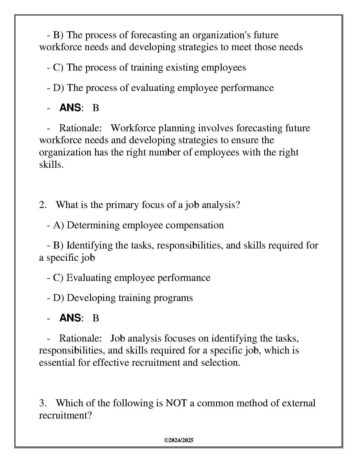 WGU C234 HRM 3200 Final Assessment Questions Answers 2025