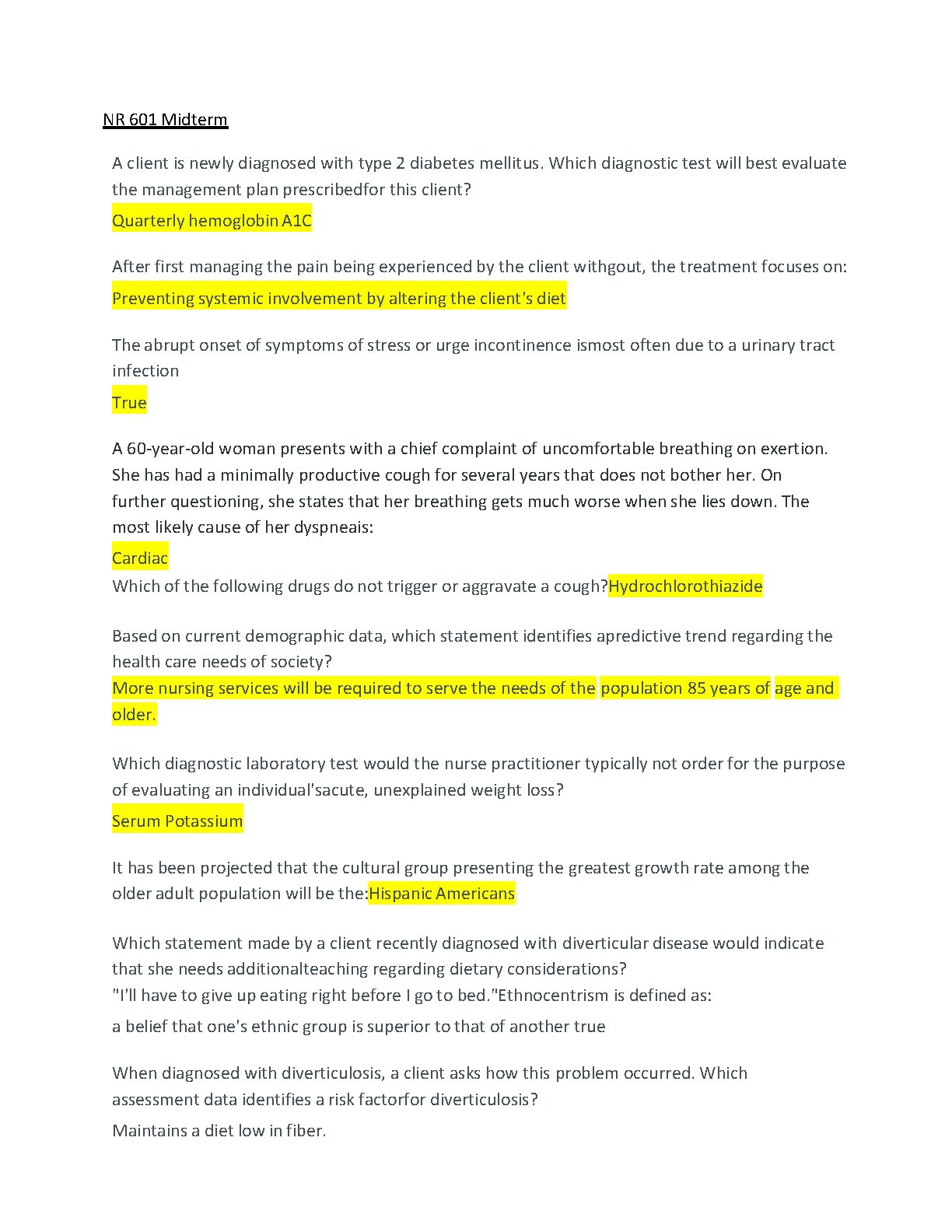 NR 601 Midterm Exam Questions and Answers 2024-2025 Edition