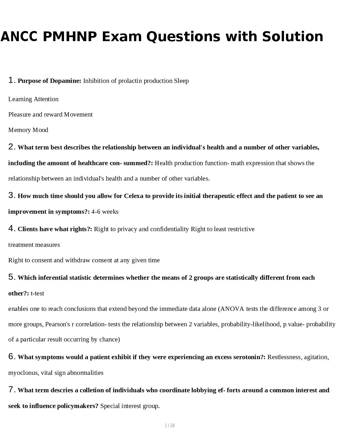 ANCC PMHNP Exam Prep 2026 Test Bank and Solutions