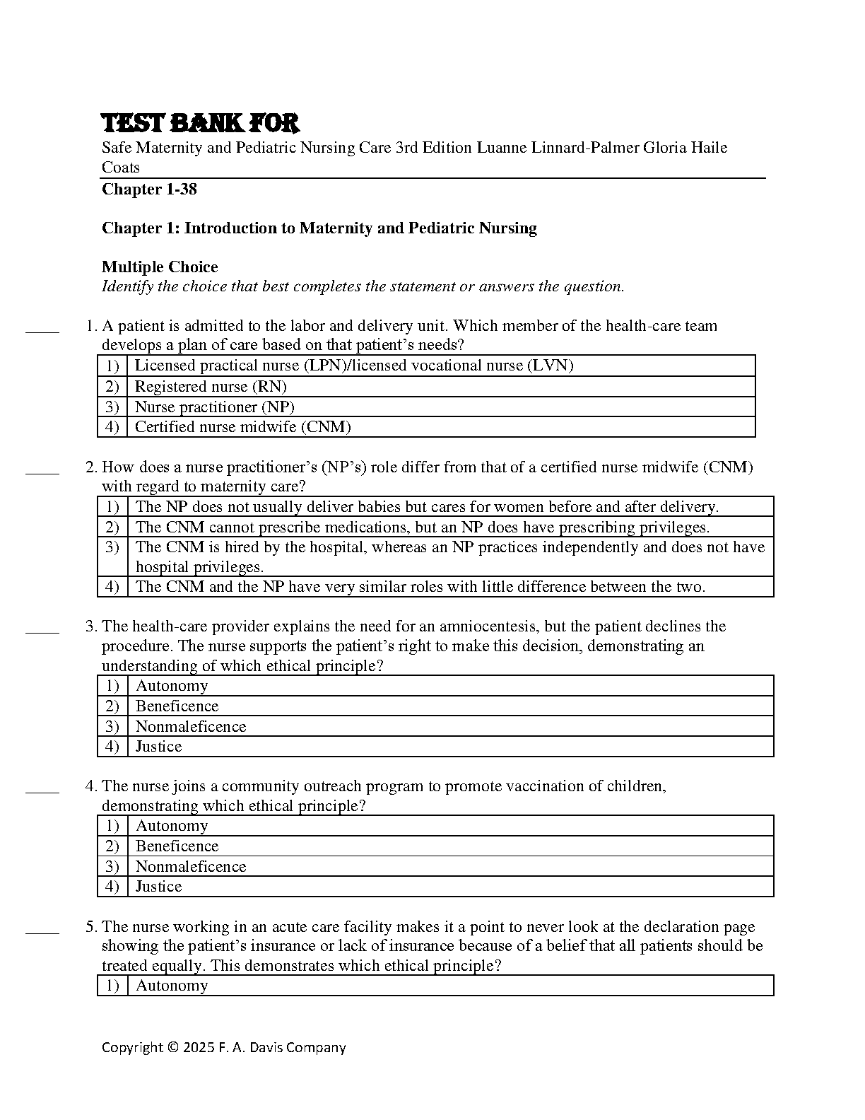 Maternity & Pediatric Nursing Test Bank 2026/27 Practice Questions IMG-1