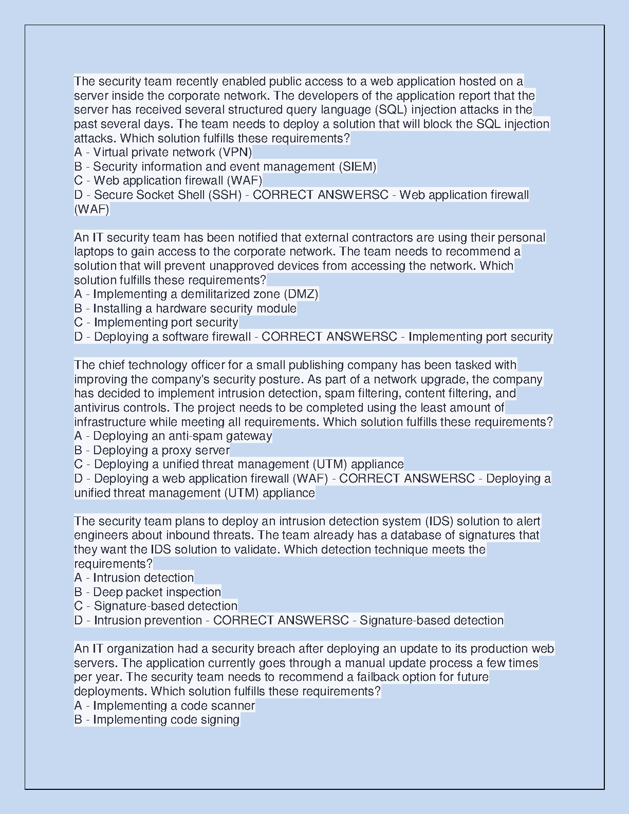 WGU D488 Cybersecurity Test Bank 2025 Answers