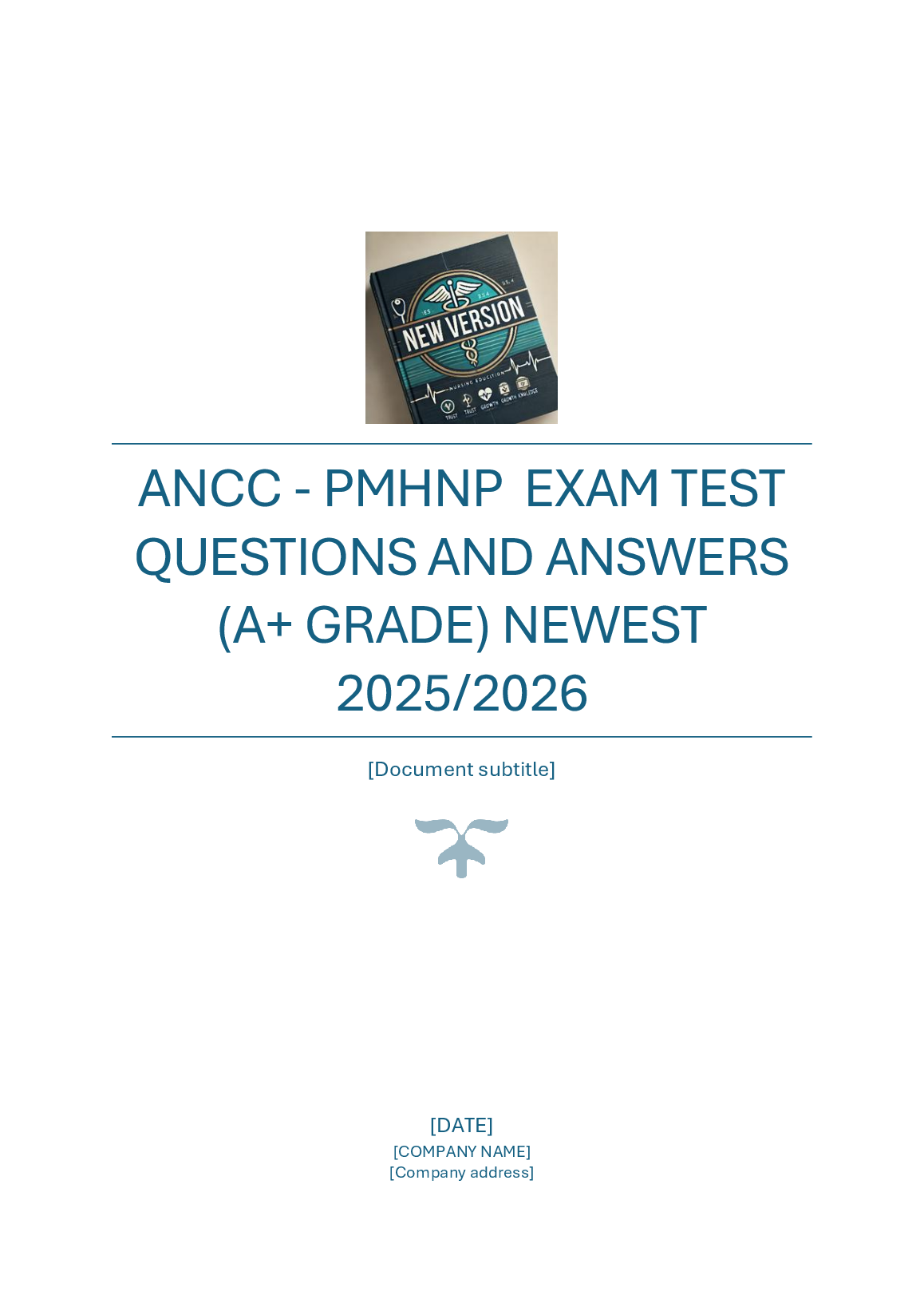 ANCC PMHNP Test Bank 2026/27 Certified Q&A