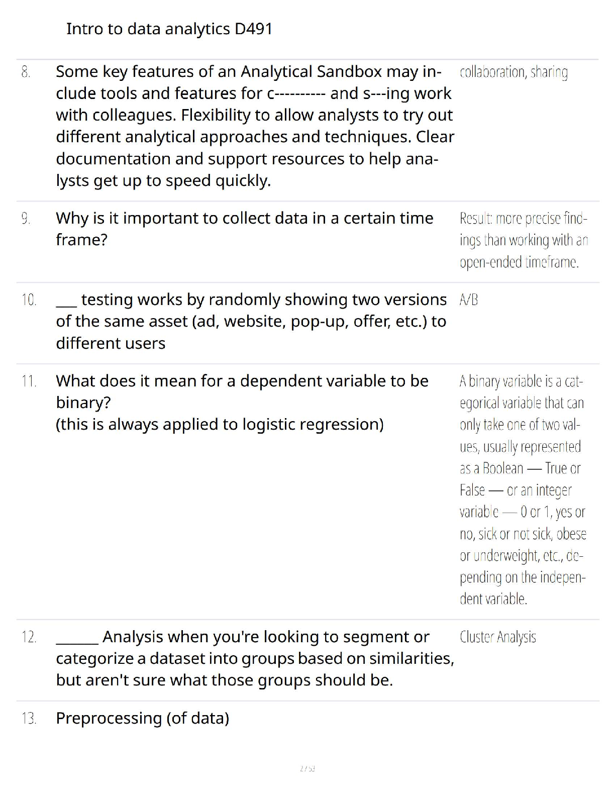 WGU D491 Data Analytics Test Bank & Verified Answers