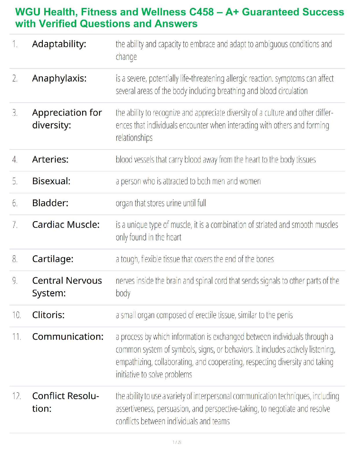 WGU C458 Health Fitness Wellness Study Guide 2025 IMG-1