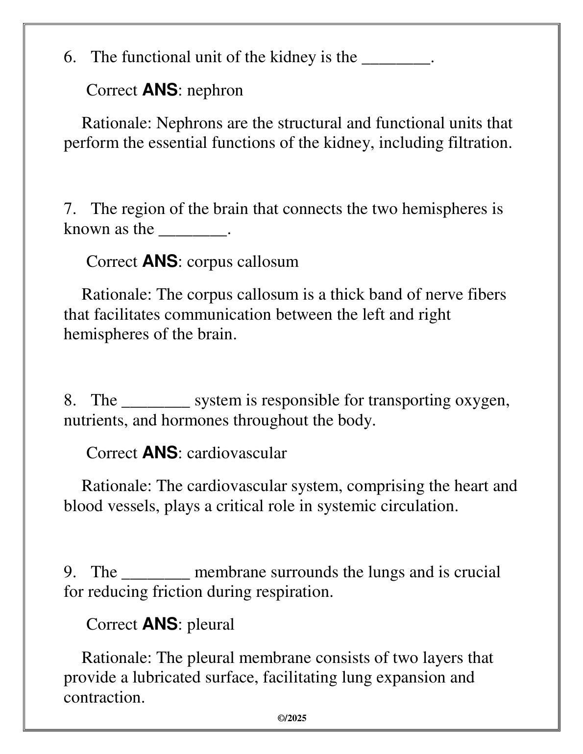 WGU SCIE 1011 Anatomy Physio I Test Bank 2025 Q&A IMG-1