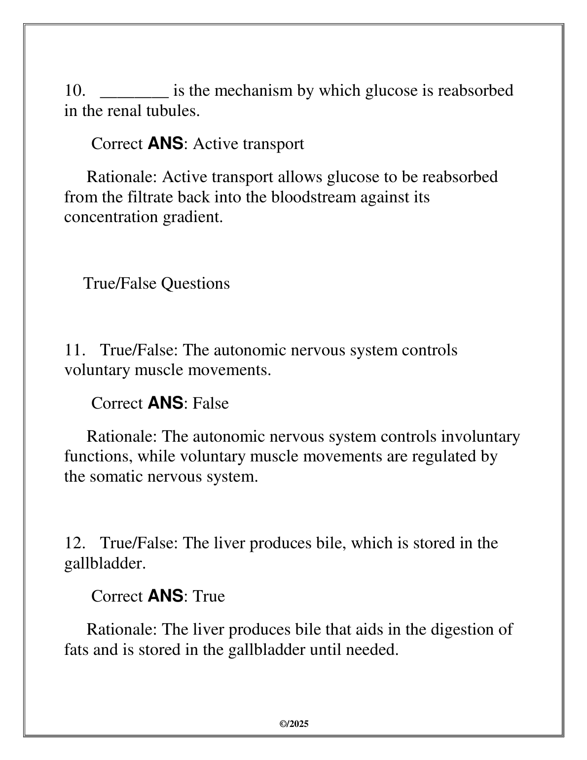 WGU SCIE 1011 Anatomy Physio I Test Bank 2025 Q&A