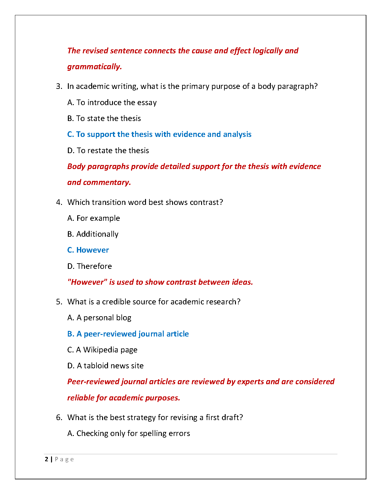 WGU C455 English Comp I Final Exam Test Bank 2025/26