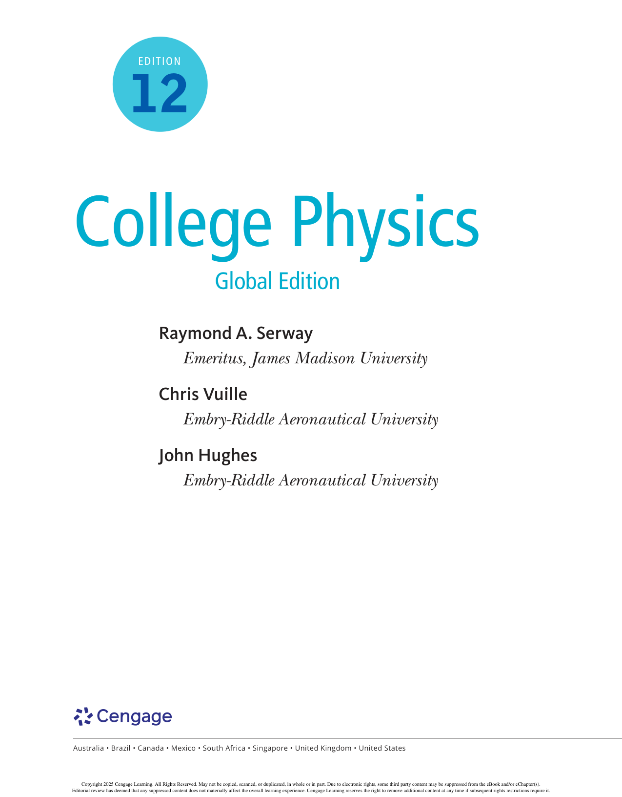 College Physics, 12th Edition