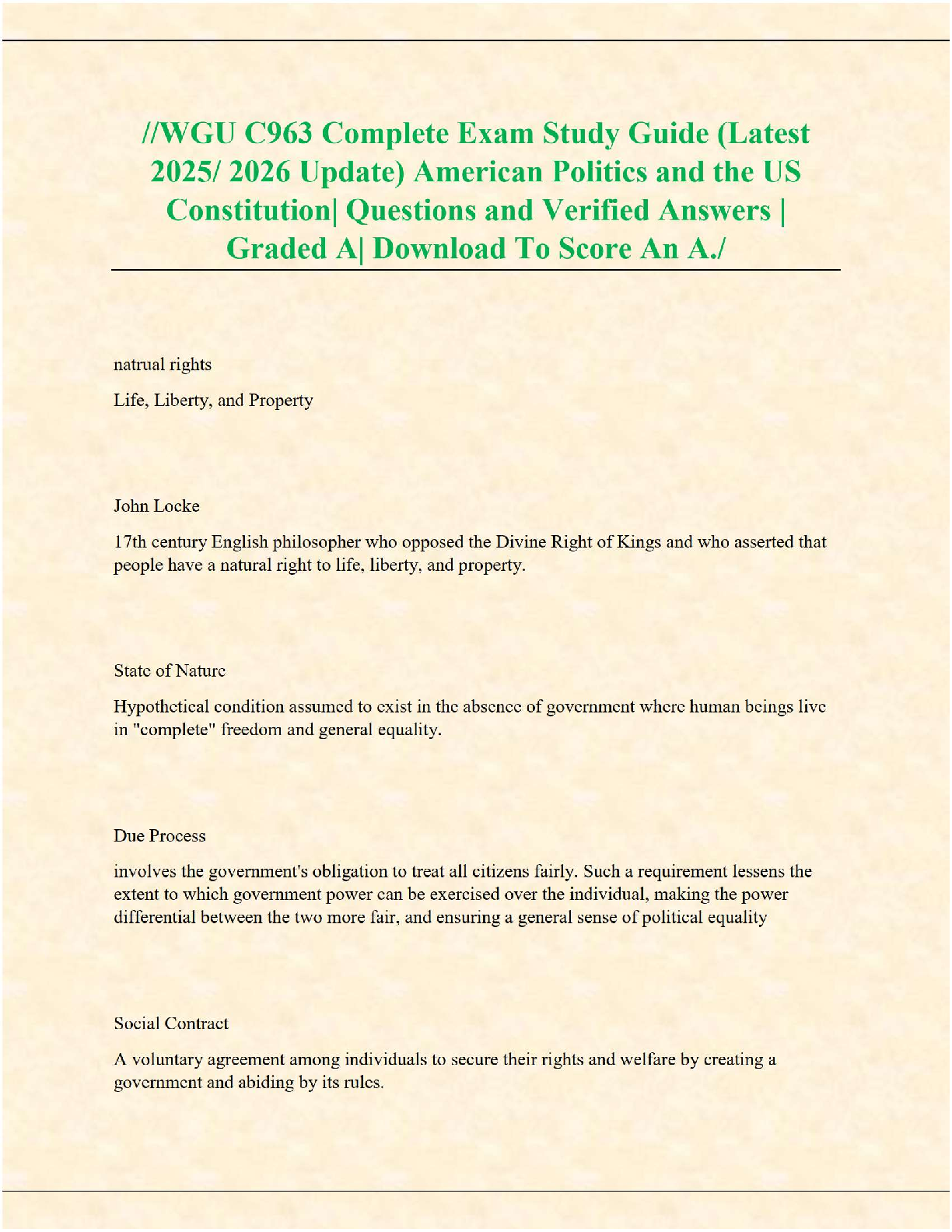 WGU C963 Study Guide 2025 US Constitution IMG-1