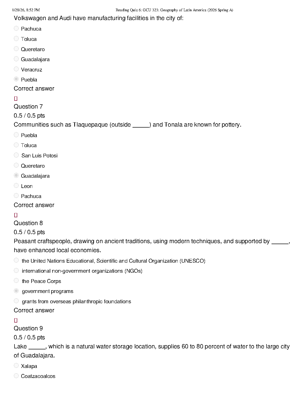 GCU 323 Geography Quiz 6 Solutions 2026 | Ace Reading Test IMG-3