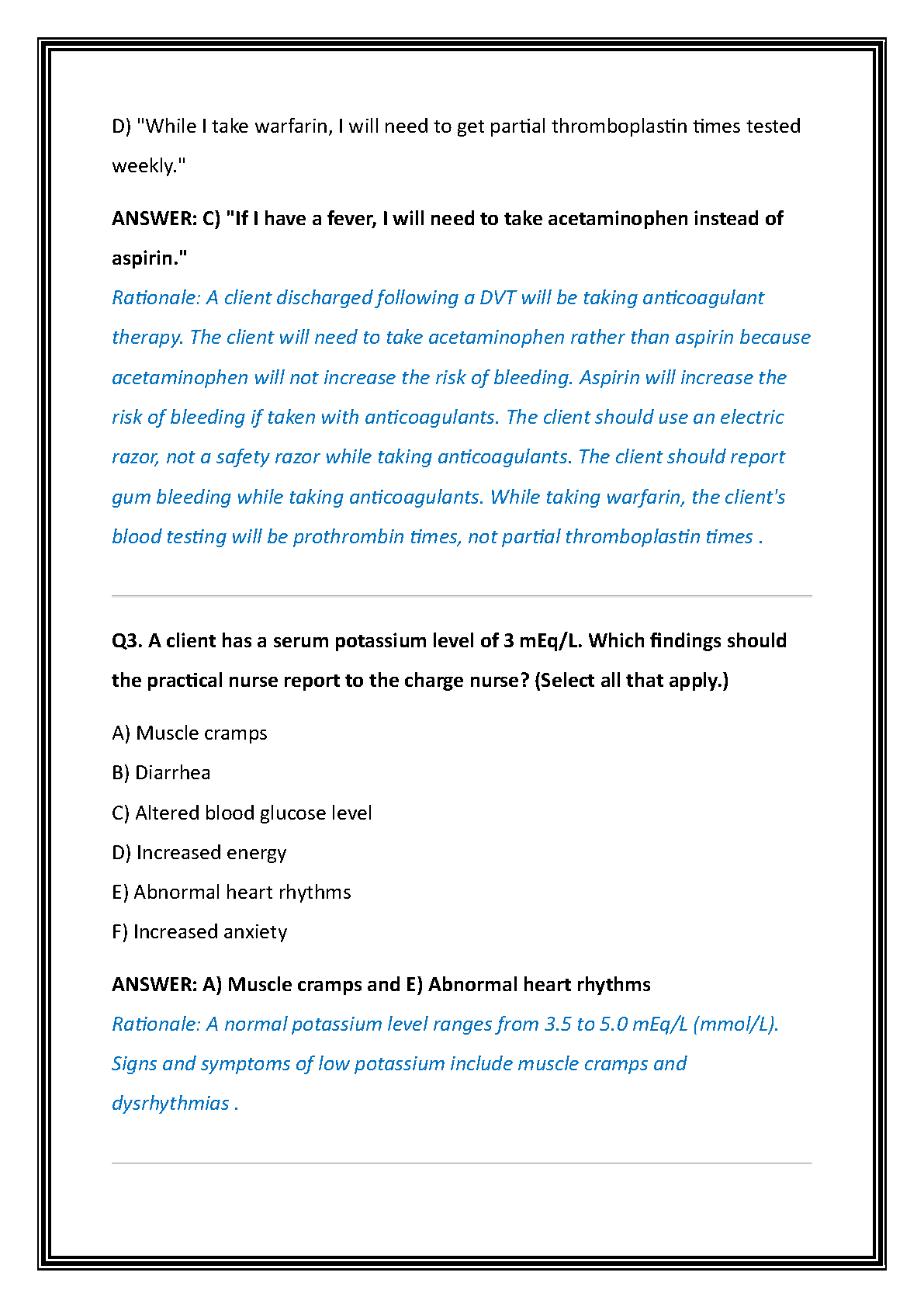 Adult Med Surg Test Bank PN NCLEX Practice Questions