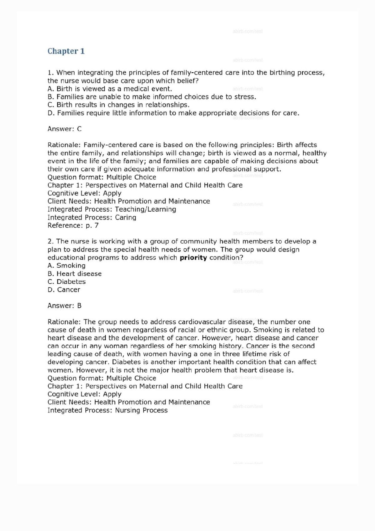 Ricci Maternity Pediatrics Nursing Test Bank 2026/27 IMG-3