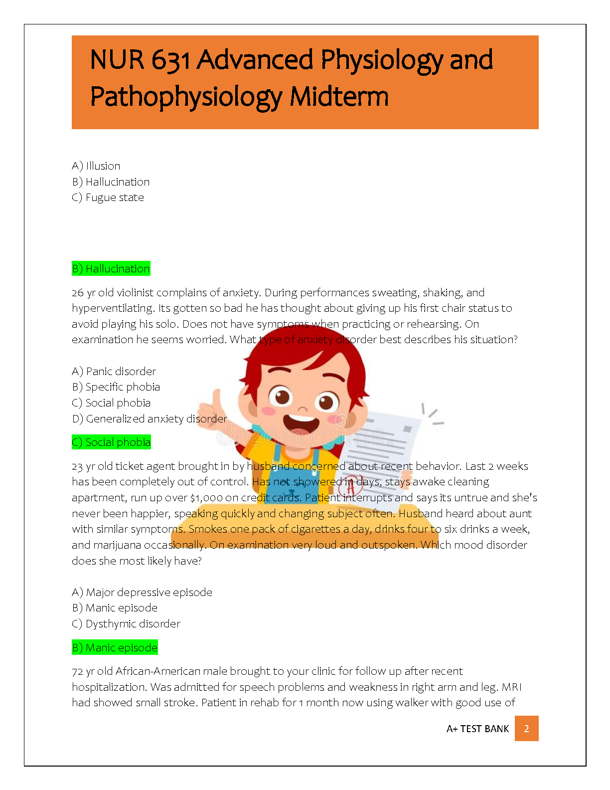 NUR 631 Pathophysiology Test Bank GCU 2026 Answers