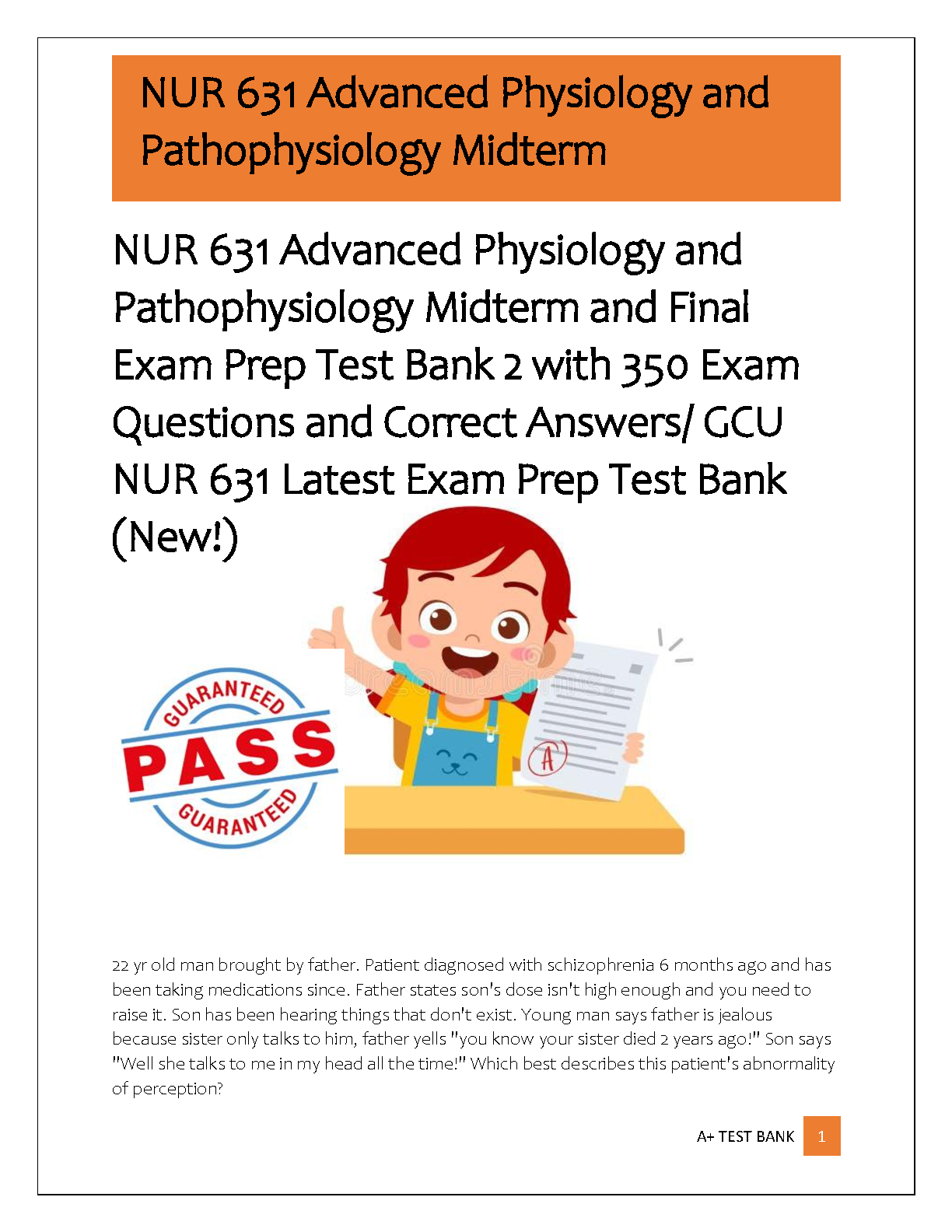 NUR 631 Pathophysiology Test Bank GCU 2026 Answers
