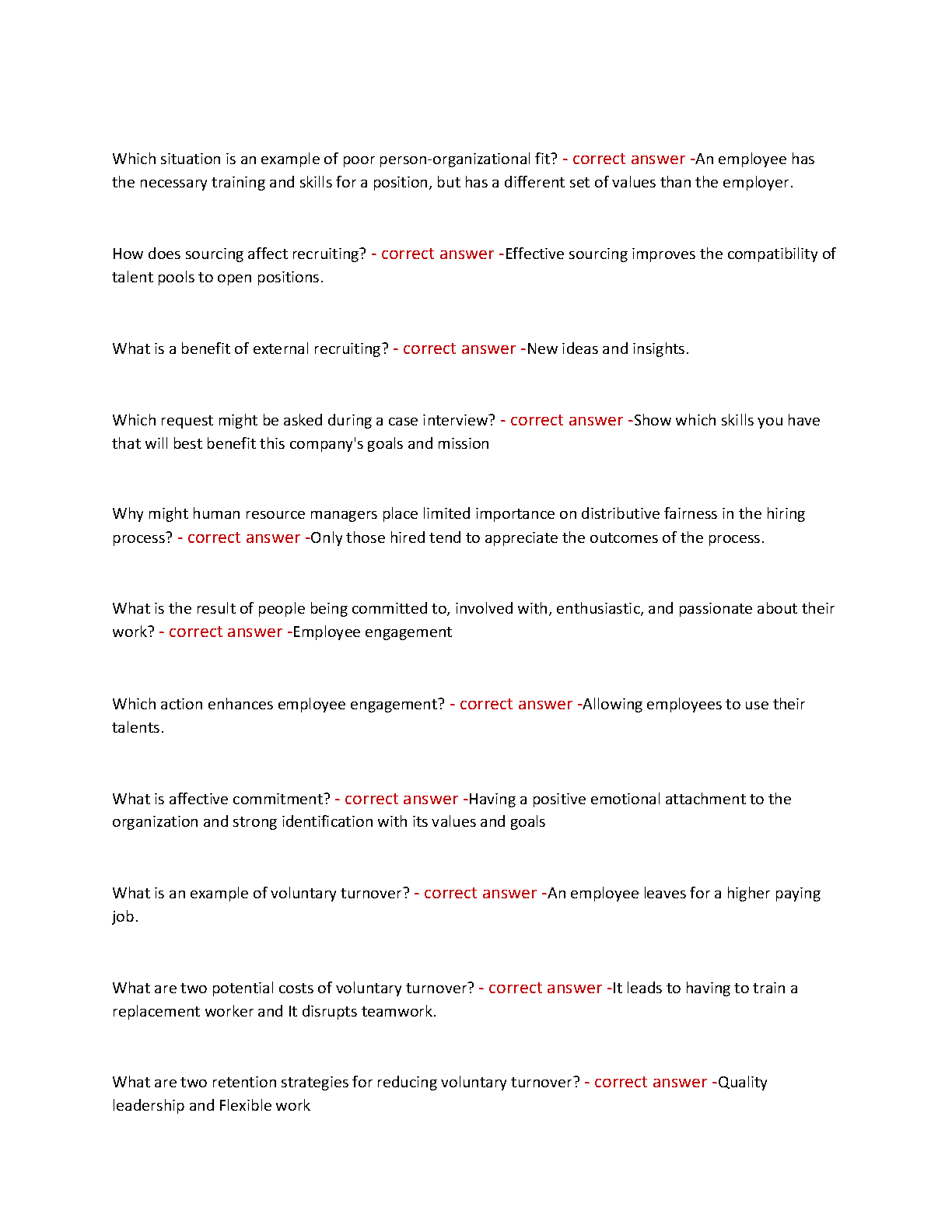 WGU C202 Managing Human Capital Study Guide and Exams