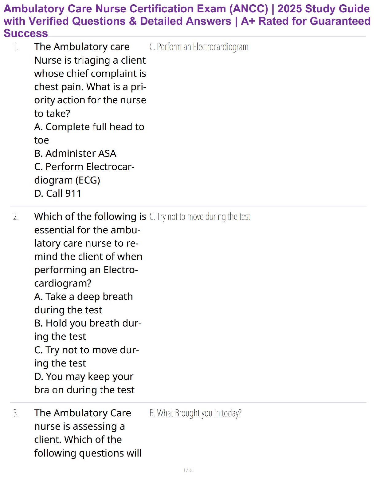ANCC Ambulatory Care Nursing Exam 2026/27 Study Guide