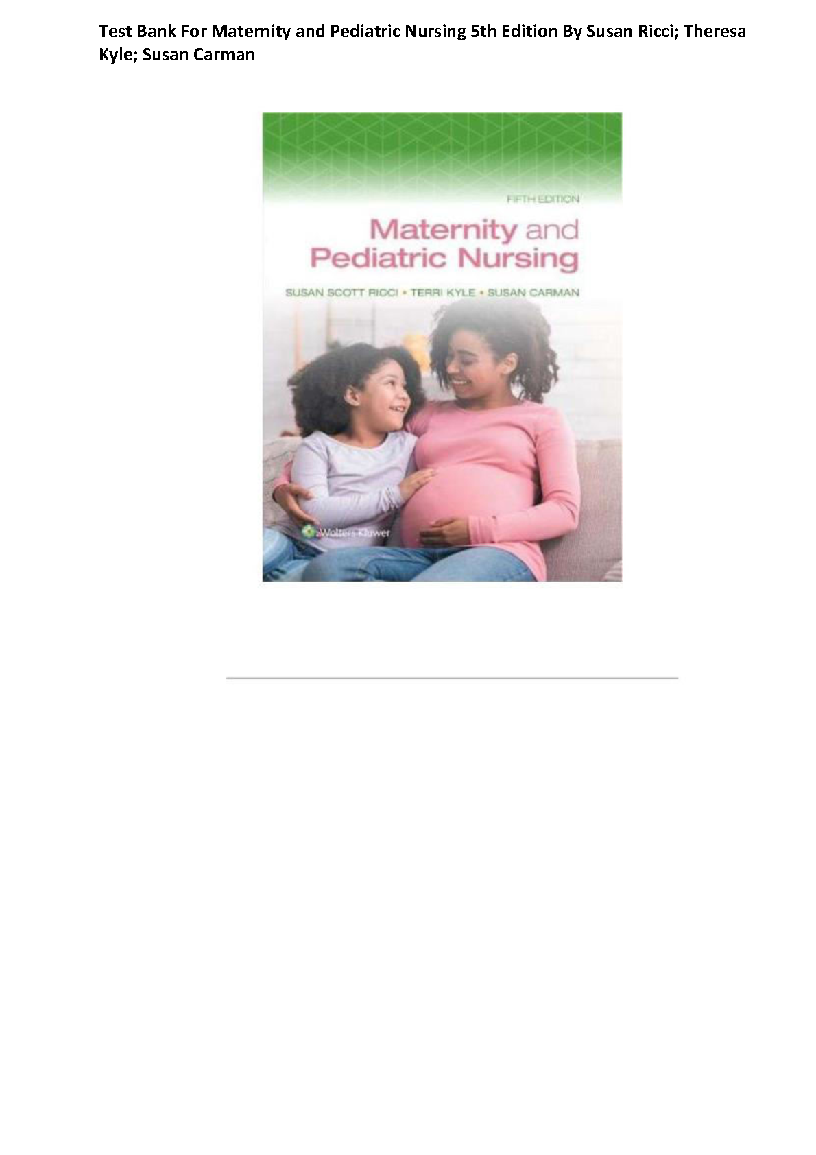 Ricci Kyle Maternity Nursing Test Bank 2026/27 IMG-1