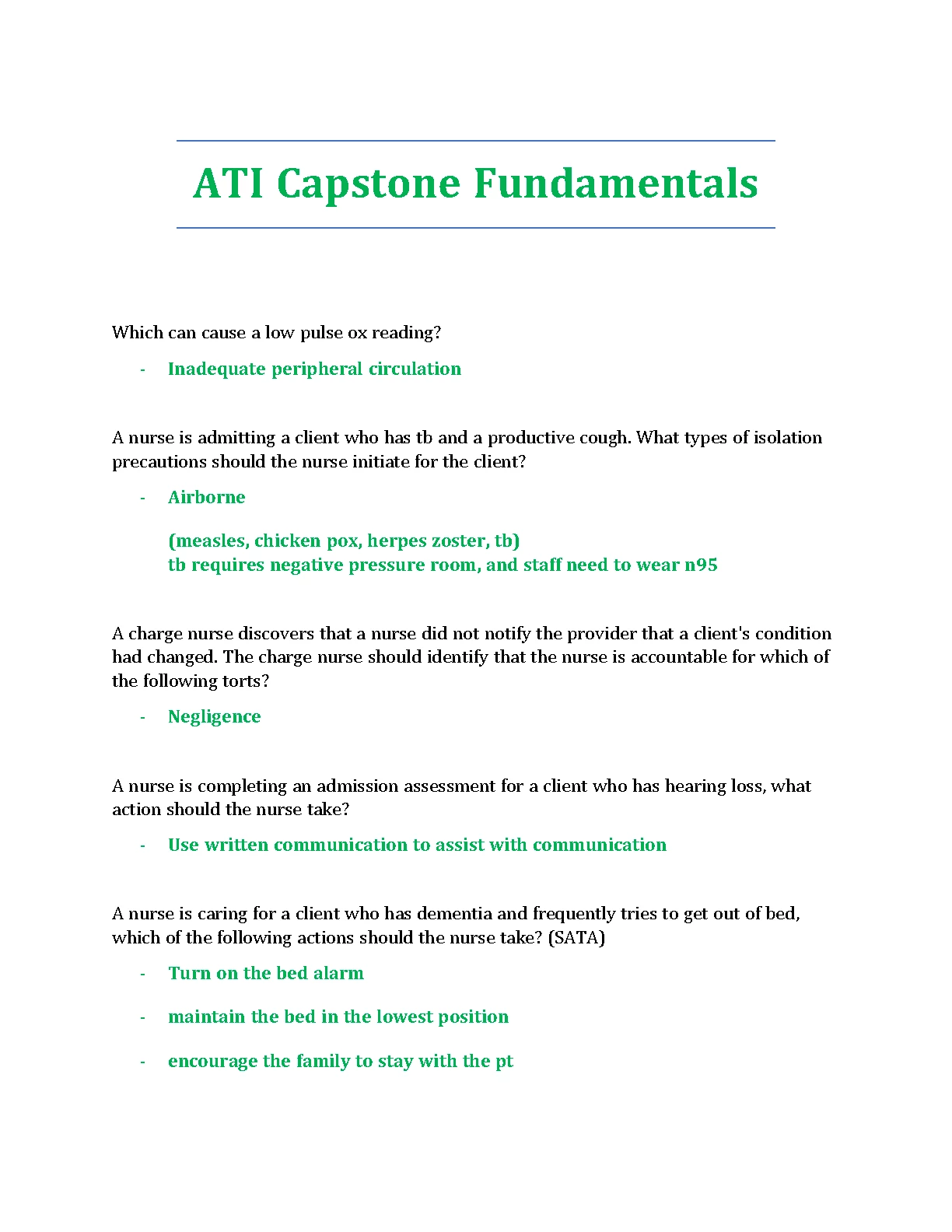 ATI Capstone Fundamentals NCLEX Qs & A 2026/27 IMG-1