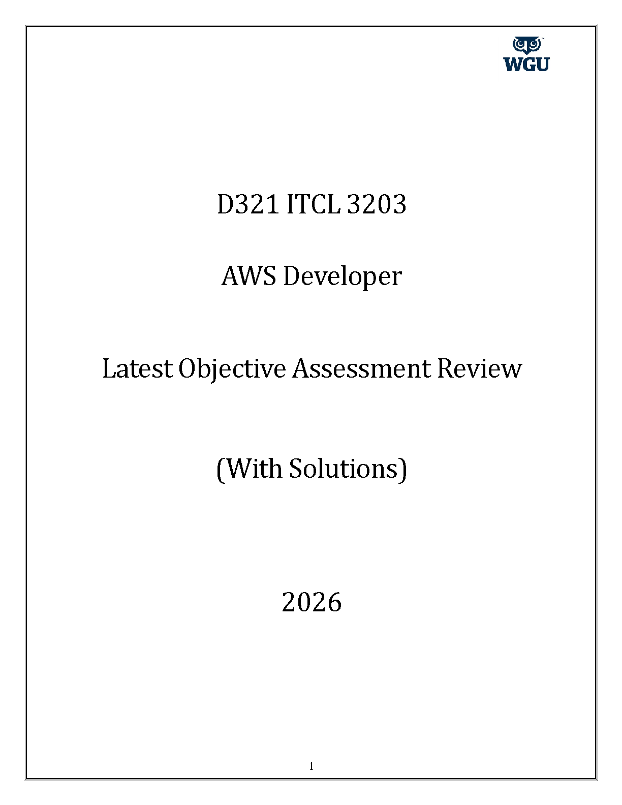WGU D321 AWS Dev Test Bank: ITCL 3203 Study Guide IMG-1