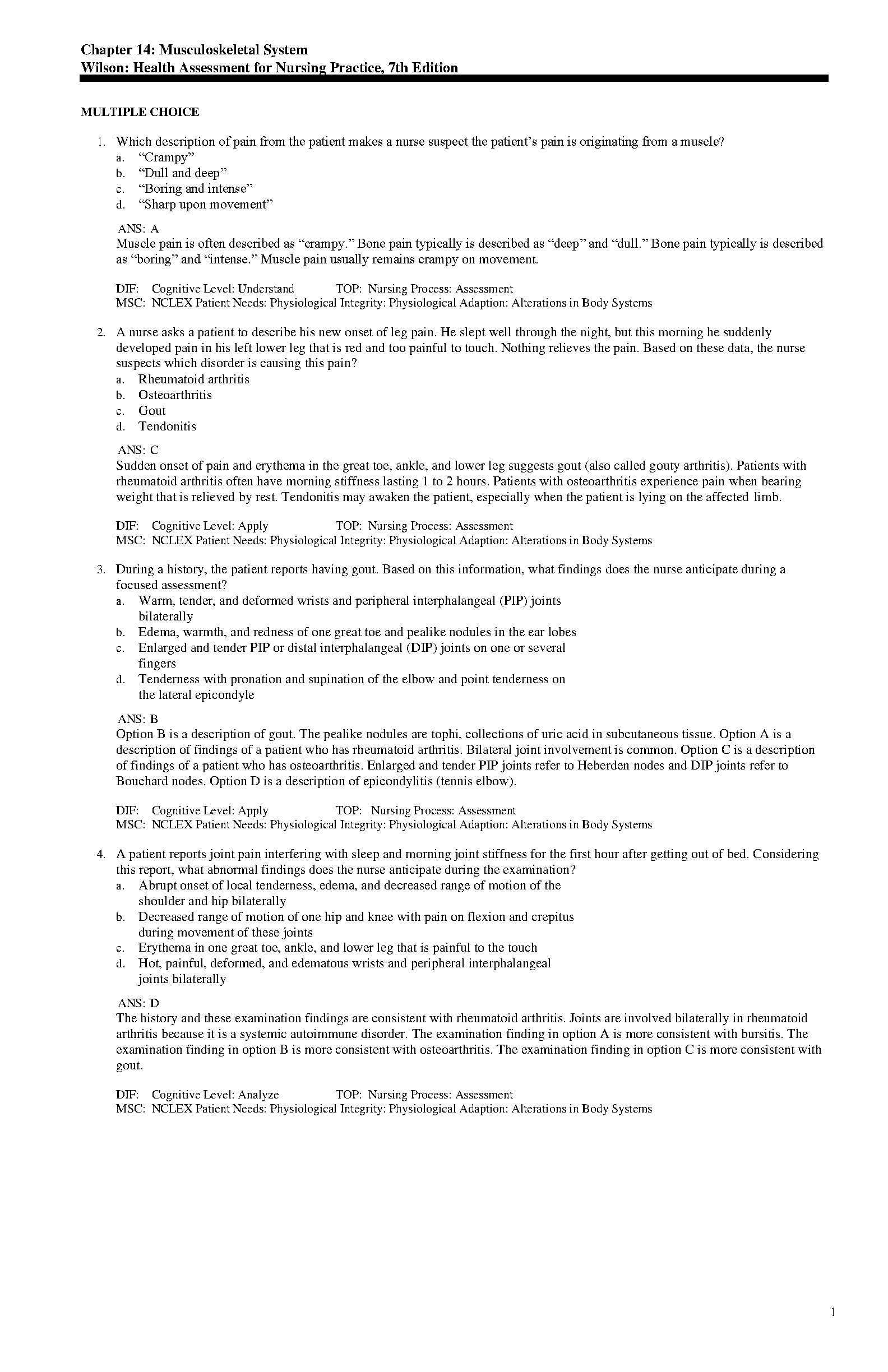 Health Assessment for Nursing Practice 7th Edition TEST BANK IMG-1