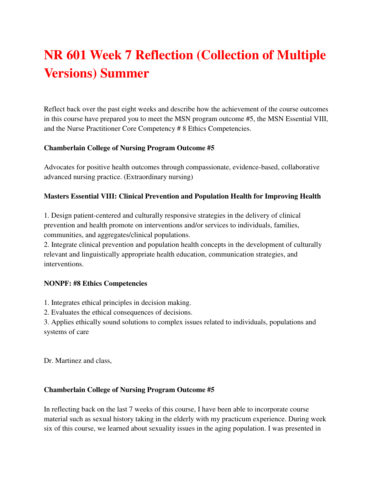NR 601 Week 7 Reflection on Nurse Practitioner Core Competency 8 IMG-1