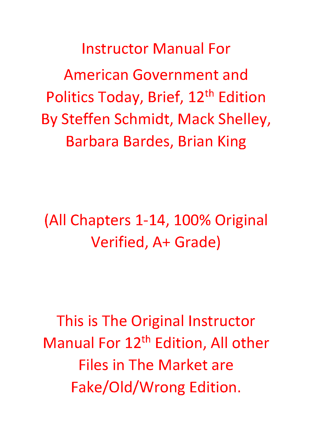 American Government and Politics Today, 12th Edition