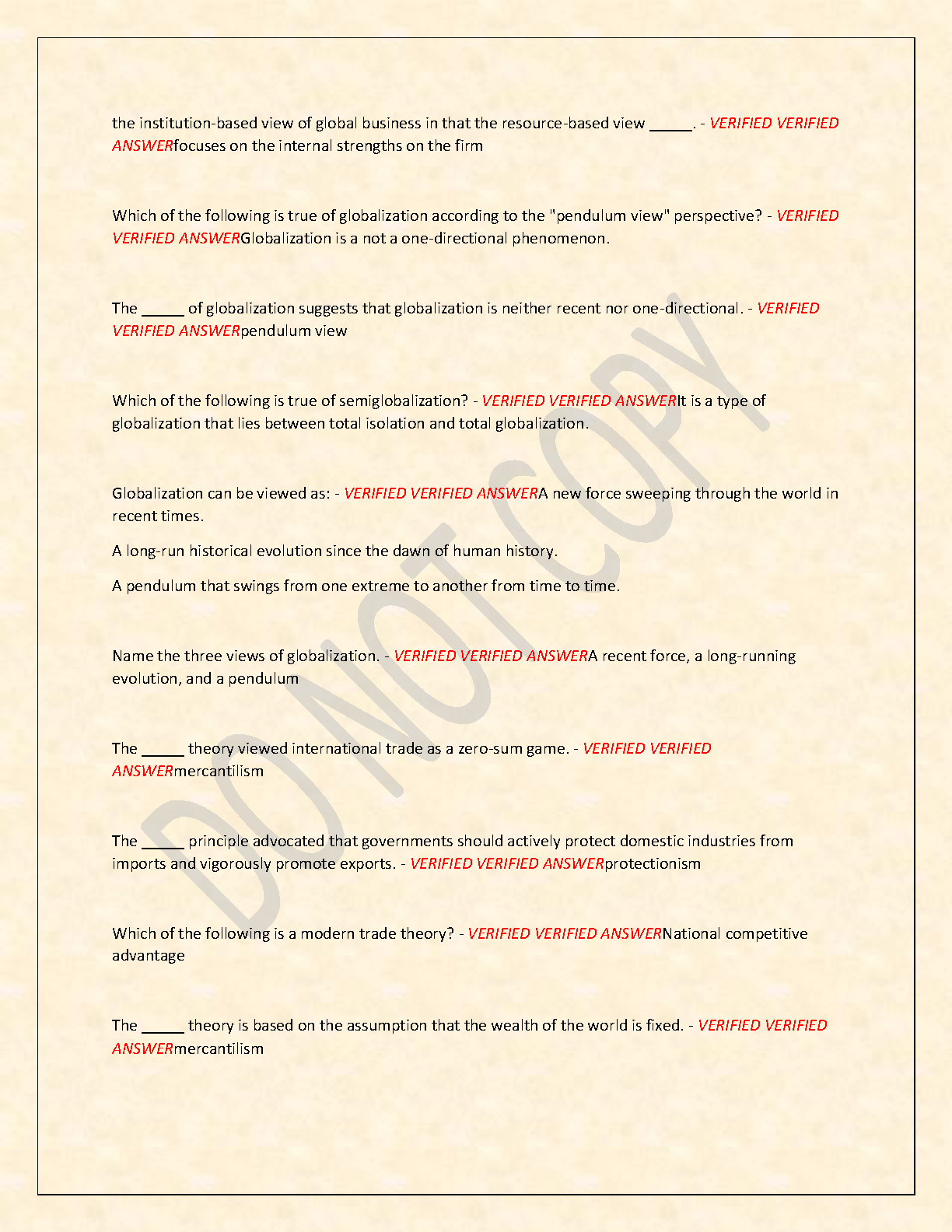 WGU C211 Global Economics for Business OA Test Bank 2026