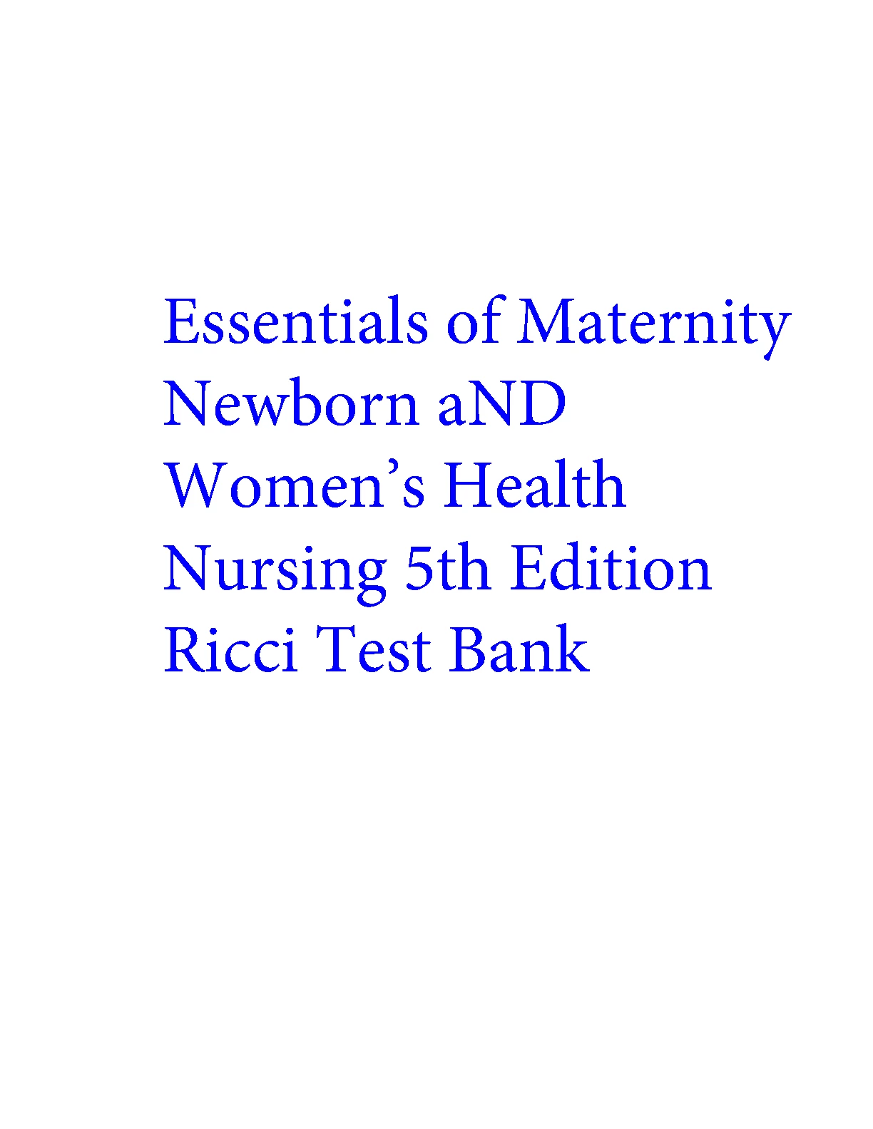 Ricci Maternity Nursing Test Bank 5th Ed IMG-1