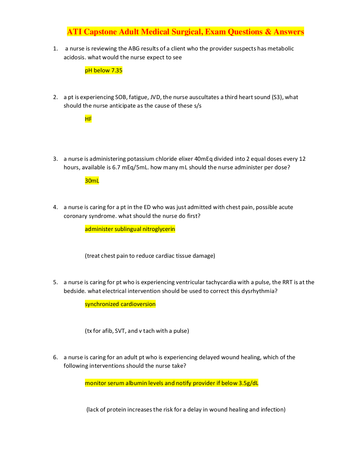 ATI Capstone Med Surg Q&A 2026/2027 Practice Guide