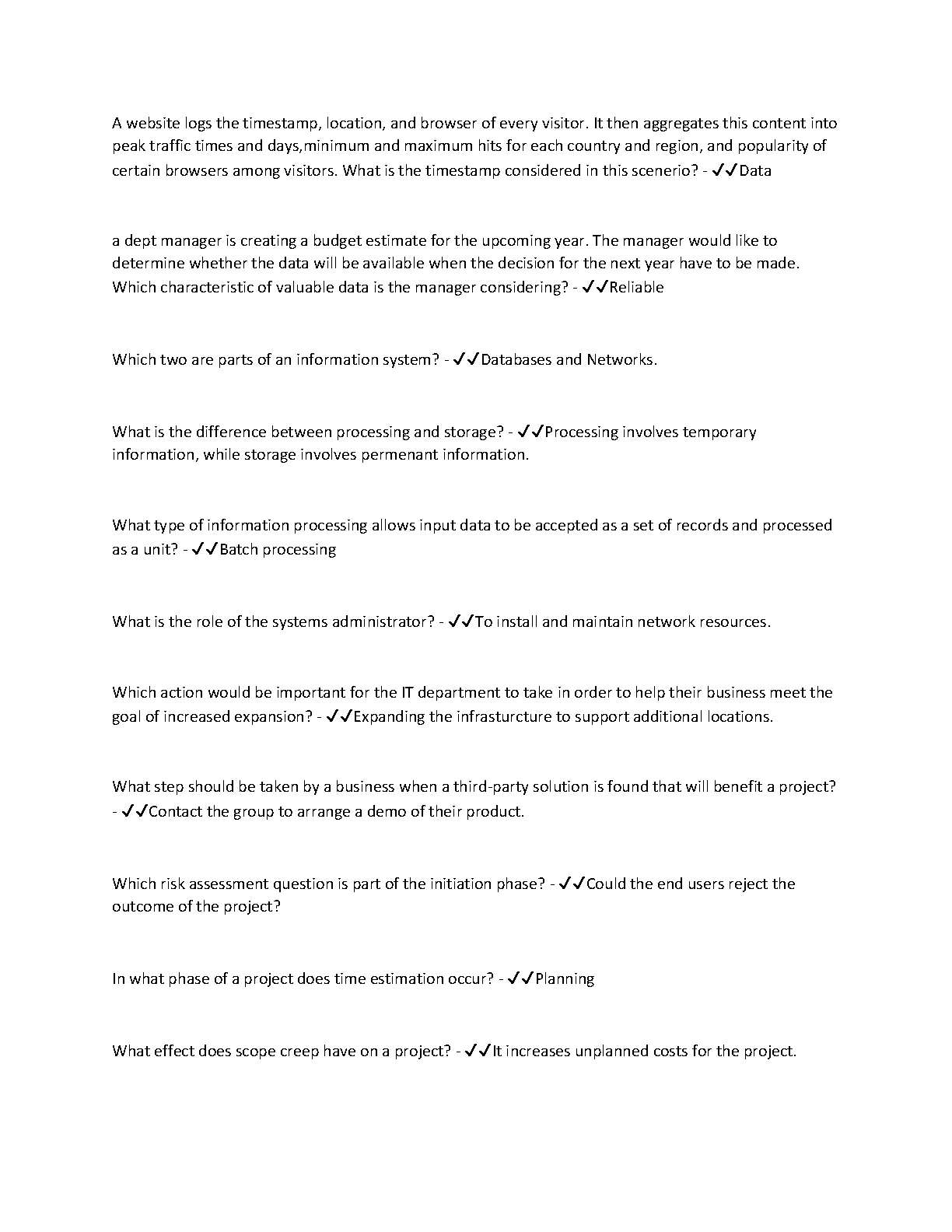WGU C182 Final Exam Study Set Questions and Answers