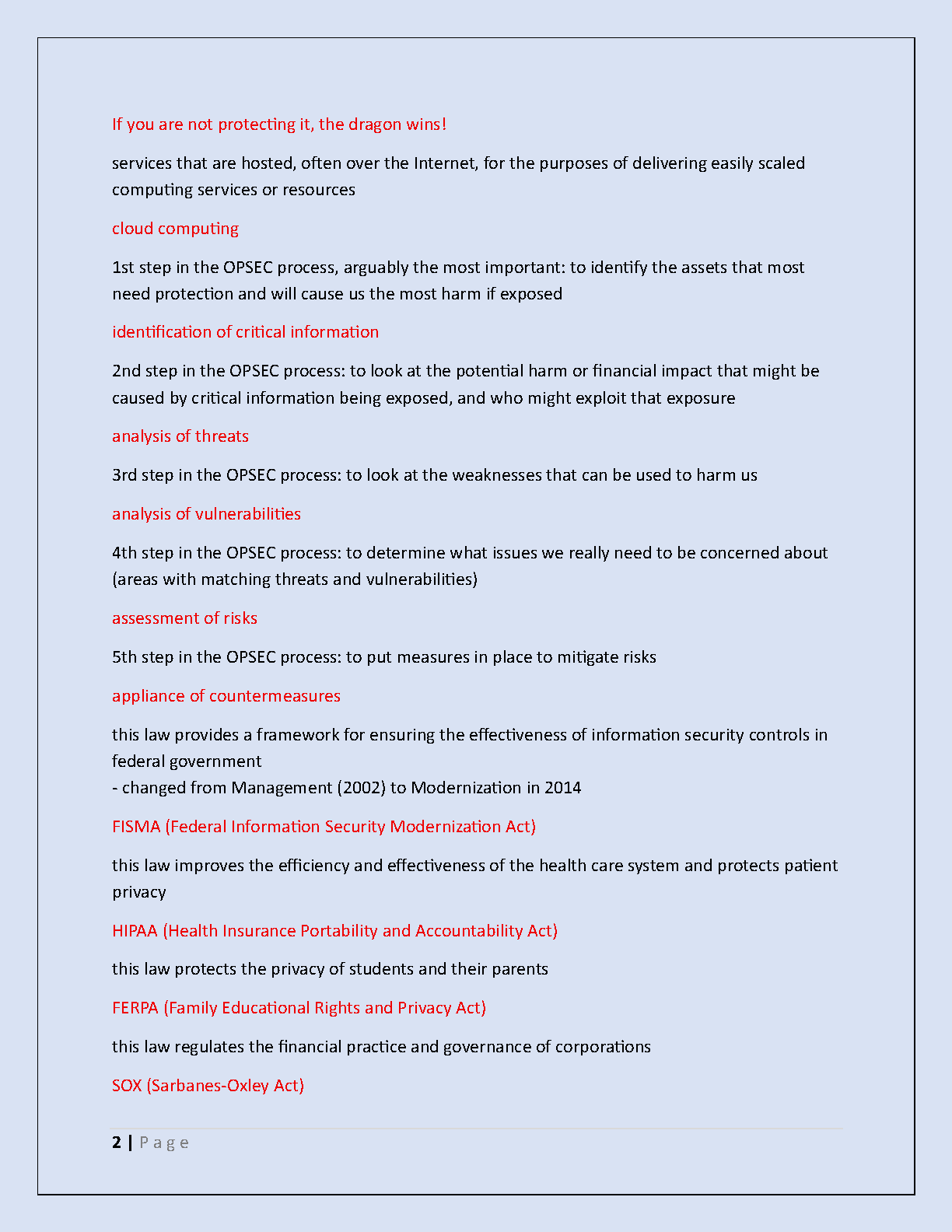 WGU C836 Info Sec Final Exam Study Guide & Questions
