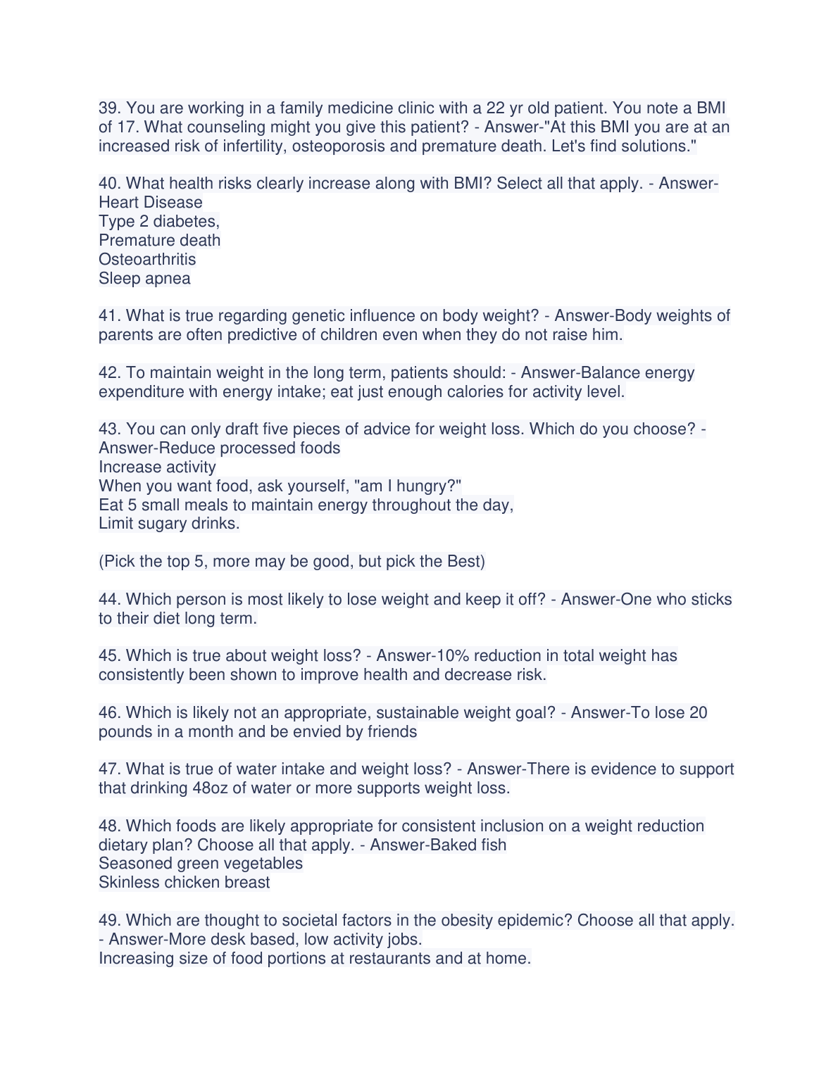 WGU C787 Nutrition Exam Review Questions 2023 A+ Solutions