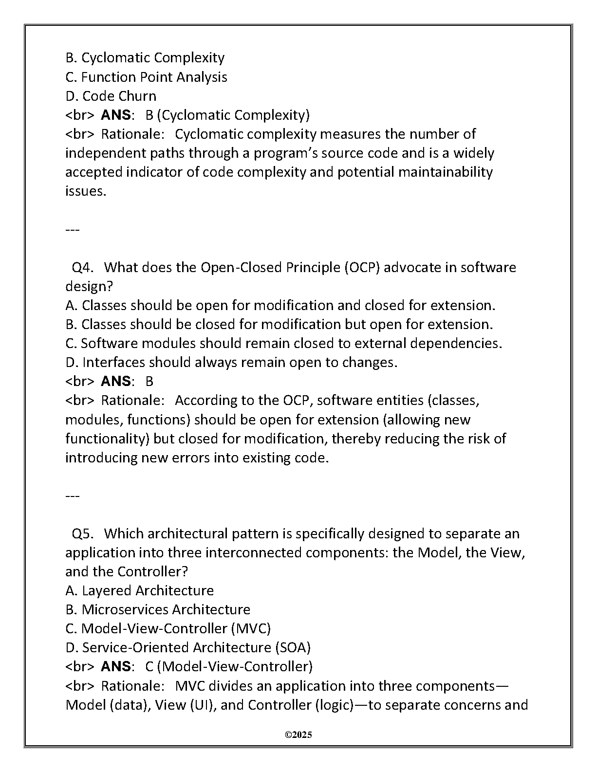 WGU ITSW 3151 Software Design QA Test Bank 2025 IMG-3